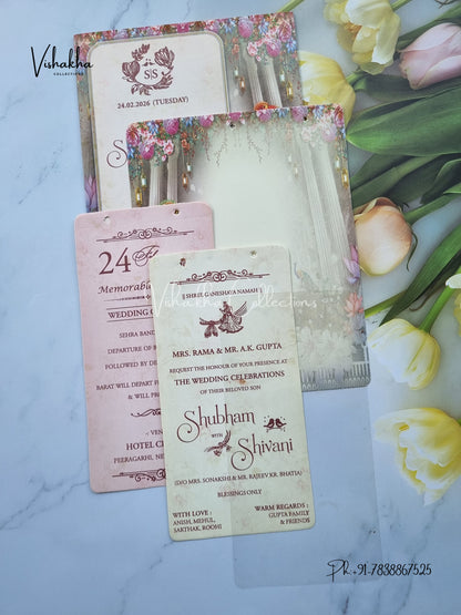 Dulah Dulhan Hindu Sikh invitation Cards ATS-3184