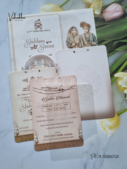 Dulah Dulhan Hindu Sikh invitation Cards ATS-4122