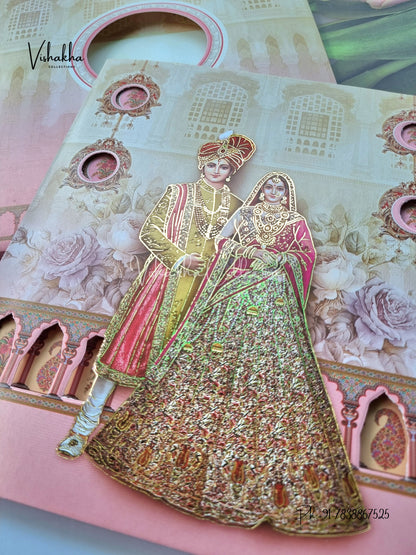 Semi Box Dulah Dulhan Hindu Sikh invitation Cards ATS-5205