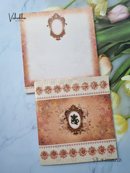 Semi Box Flower Hindu Muslim Christian Sikh invitation Cards ATS-5206