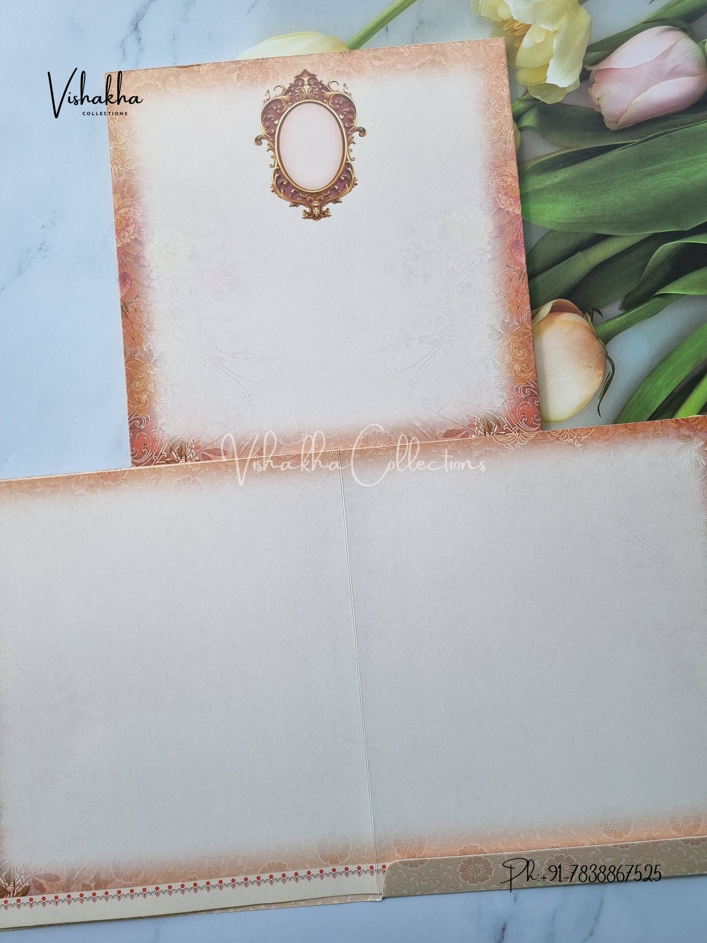 Semi Box Flower Hindu Muslim Christian Sikh invitation Cards ATS-5206