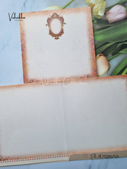 Semi Box Flower Hindu Muslim Christian Sikh invitation Cards ATS-5206