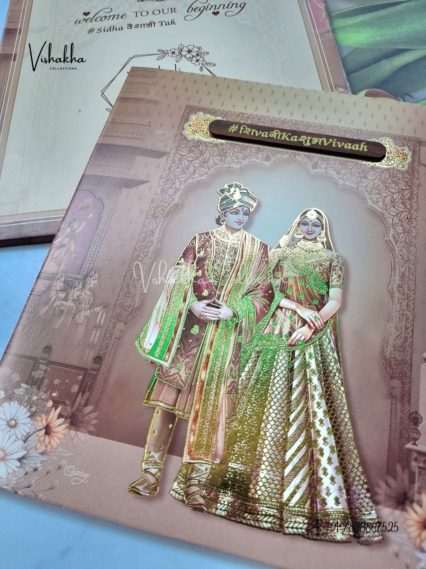 Semi Box Dulah Dulhan Hindu Sikh invitation Cards ATS-5218