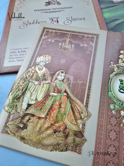 Semi Box Dulah Dulhan Hindu Sikh invitation Cards ATS-5220