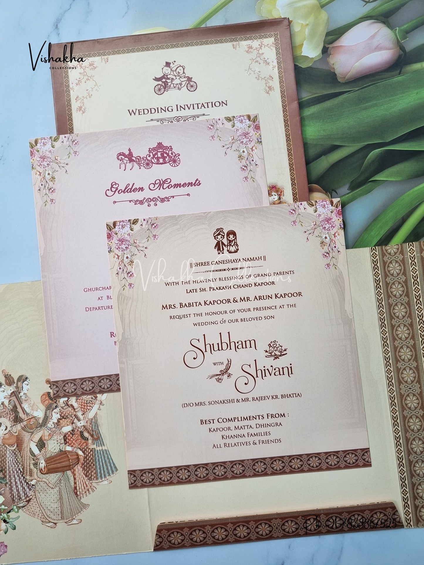 Semi Box Dulah Dulhan Hindu Sikh invitation Cards ATS-5220