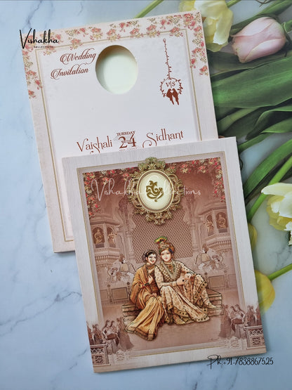 Semi Box Dulah Dulhan Hindu Sikh invitation Cards ATS-5237