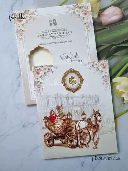 Semi Box Dulah Dulhan Hindu Sikh invitation Cards ATS-5238