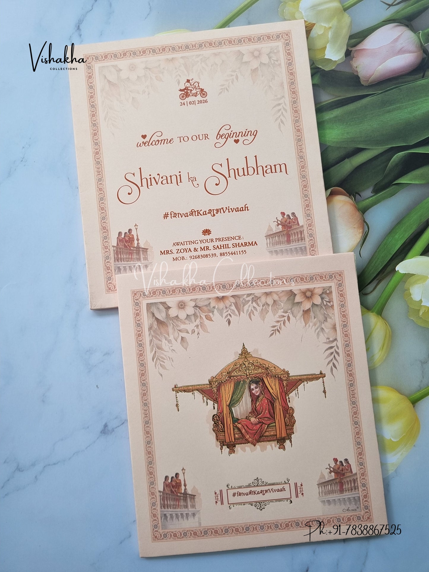 Semi Box Hindu Sikh invitation Cards ATS-5250