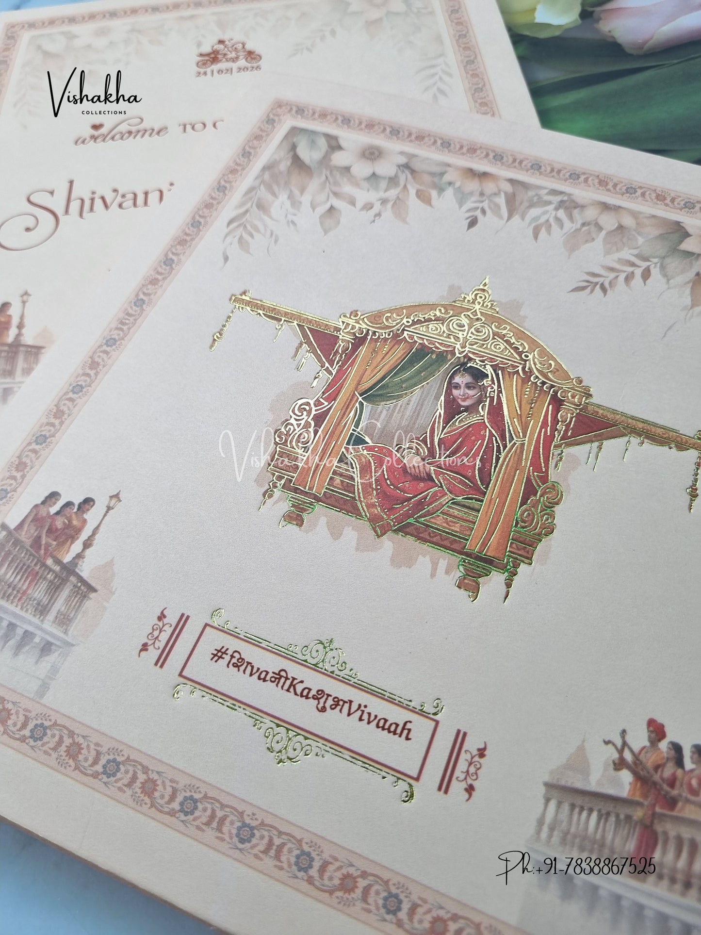 Semi Box Hindu Sikh invitation Cards ATS-5250