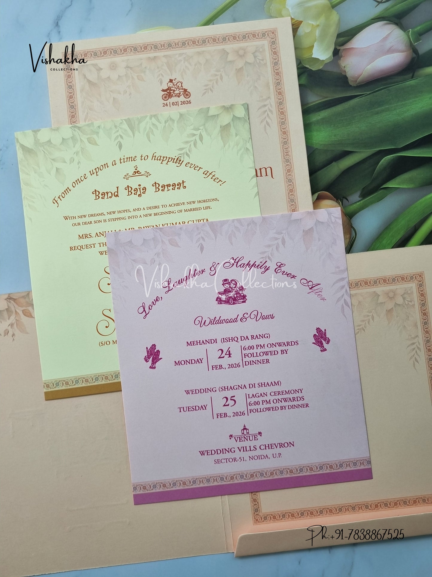 Semi Box Hindu Sikh invitation Cards ATS-5250