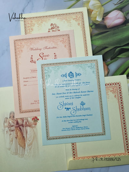 Semi Box Hindu Sikh invitation Cards ATS-5252
