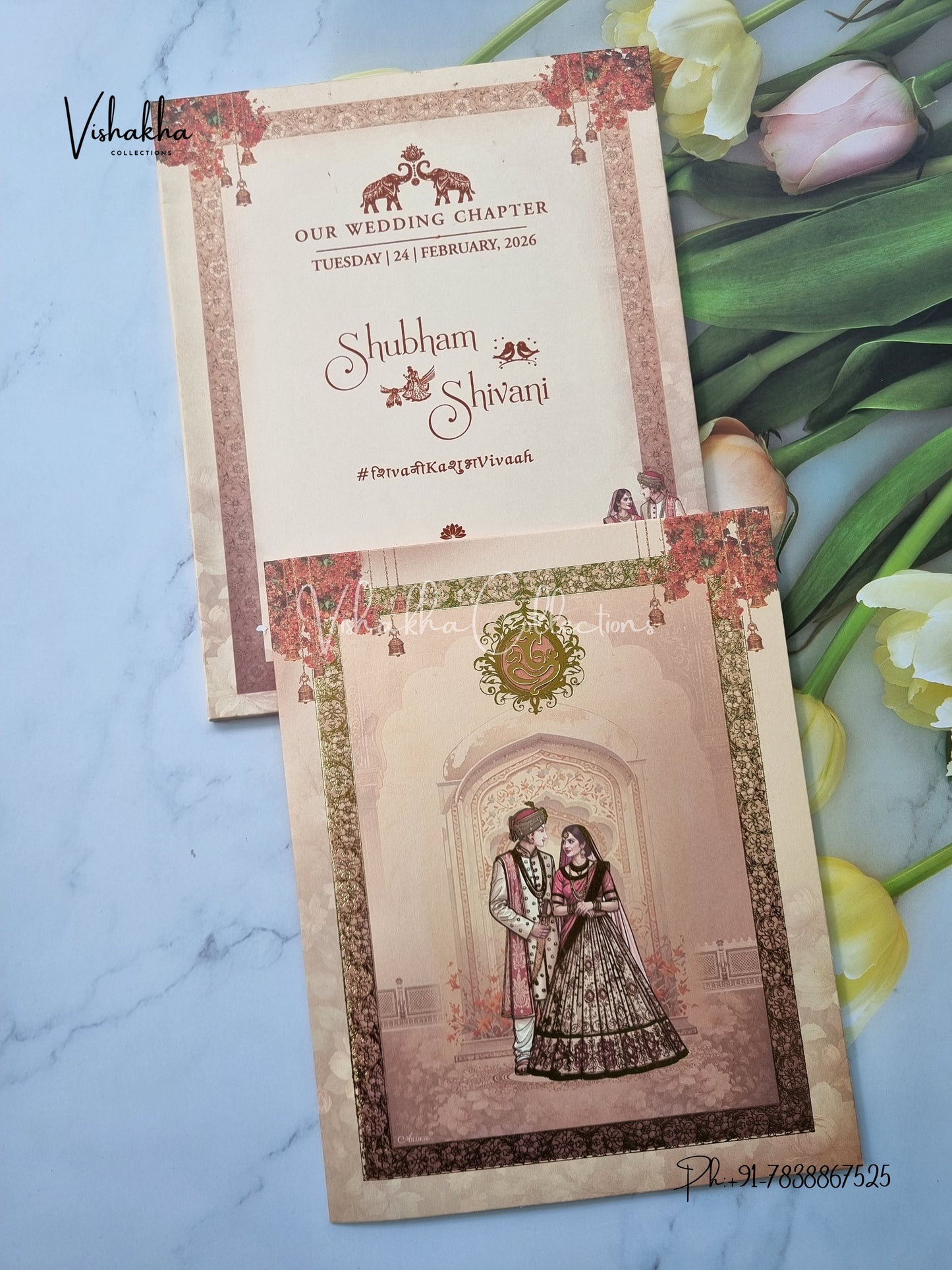 Semi Box Dulah Dulhan Hindu Sikh invitation Cards ATS-5254
