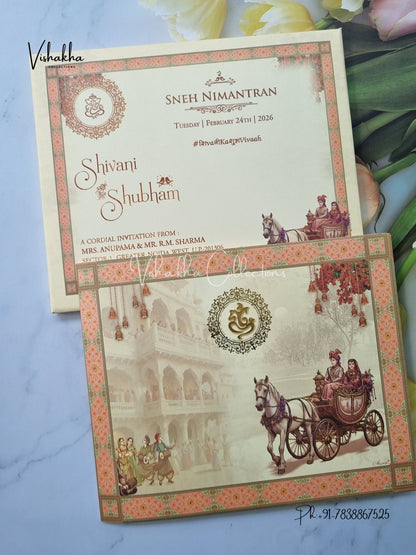 Semi Box Dulah Dulhan Hindu Sikh invitation Cards ATS-5256