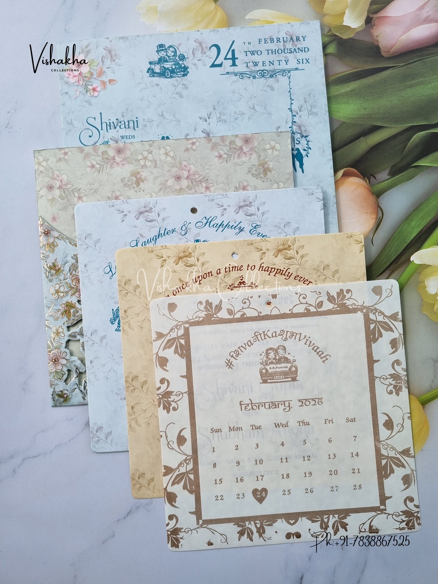 Semi Box Hindu Muslim Christian Sikh Vellum Paper invitation Cards ATS-5263