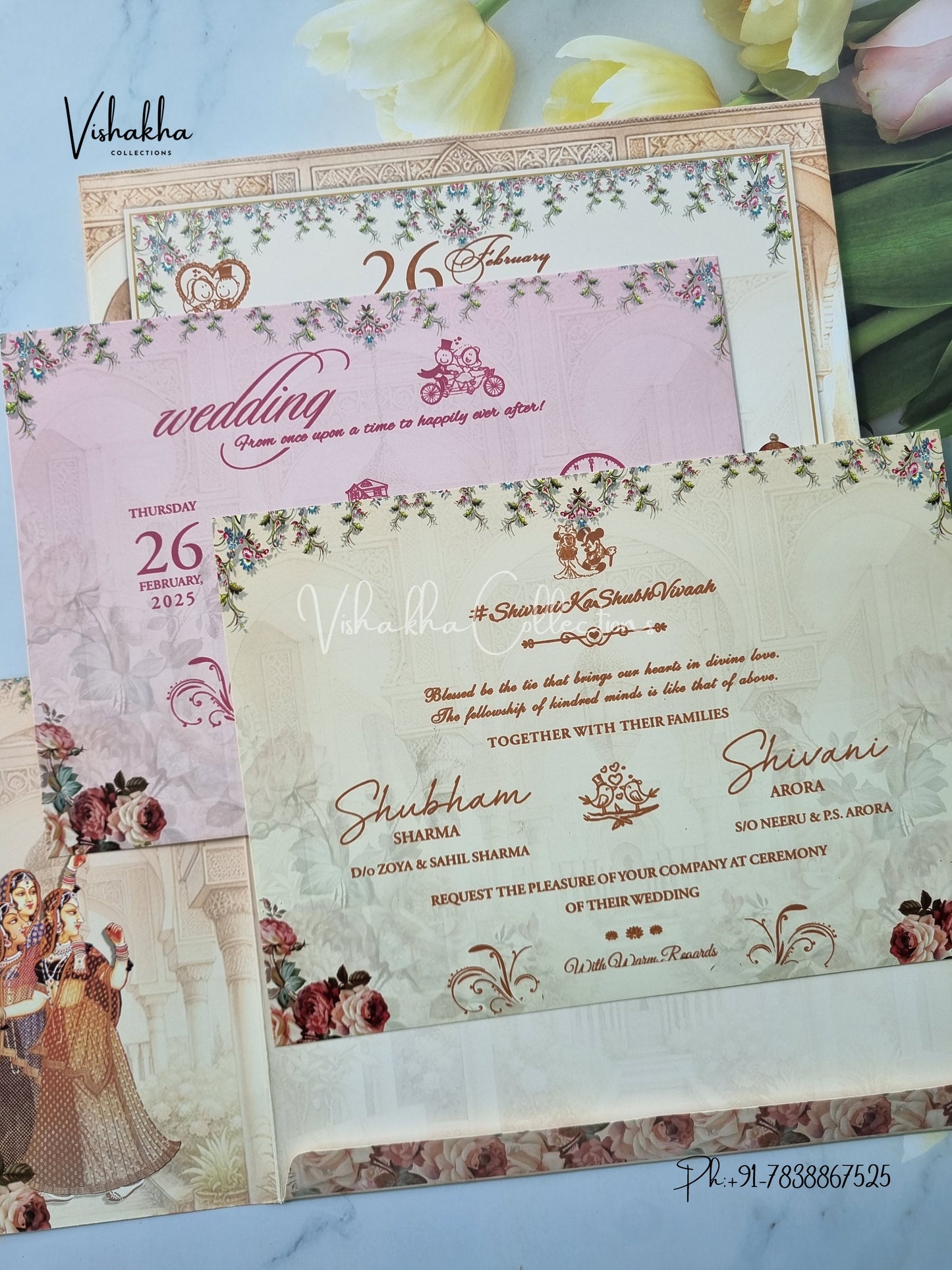 Semi Box Hathi Dulah Dulhan Hindu Sikh invitation Cards ATS-5270
