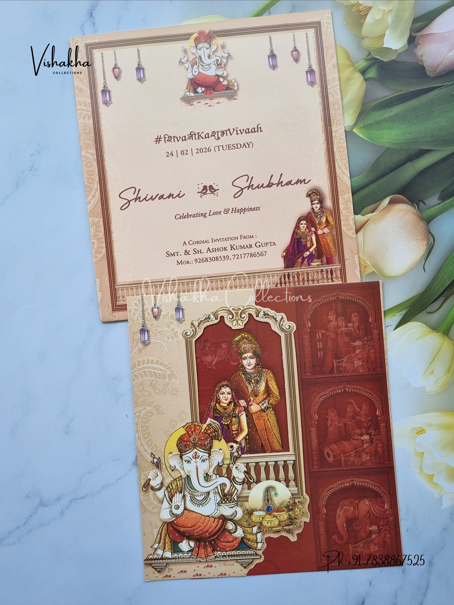 Ganesh Ji Dulah Dulhan Hindu Sikh invitation Cards ATS-9212