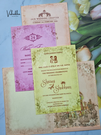 Dulah Dulhan Hindu Sikh invitation Cards ATS-9232