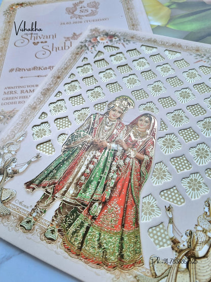 Dulah Dulhan Hindu Sikh invitation Cards ATS-9241