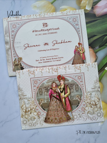 Dulah Dulhan Hindu Sikh invitation Cards ATS-9243