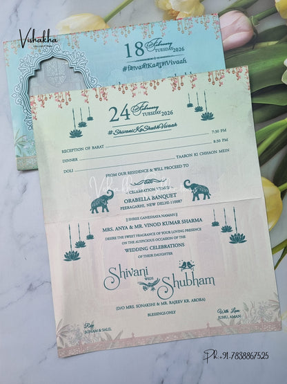 Dulah Dulhan Hindu Sikh invitation Cards ATS-9251