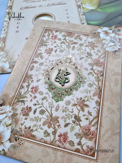 Flower Hindu Muslim Christian Sikh invitation Cards ATS-9256