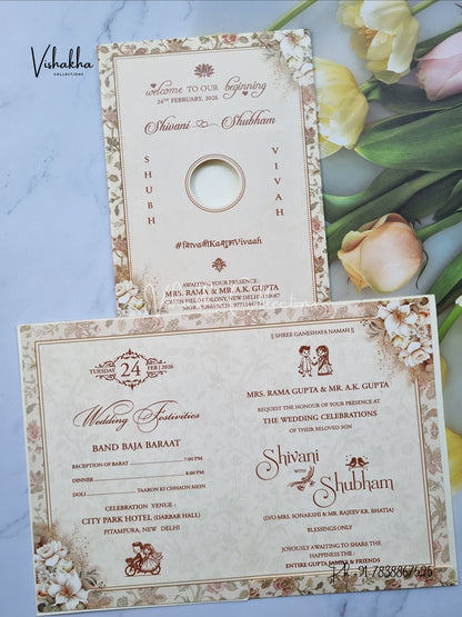 Flower Hindu Muslim Christian Sikh invitation Cards ATS-9256