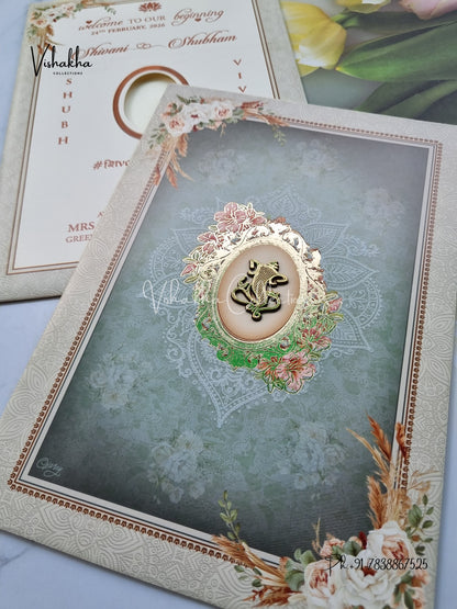Flower Hindu Muslim Christian Sikh invitation Cards ATS-9257