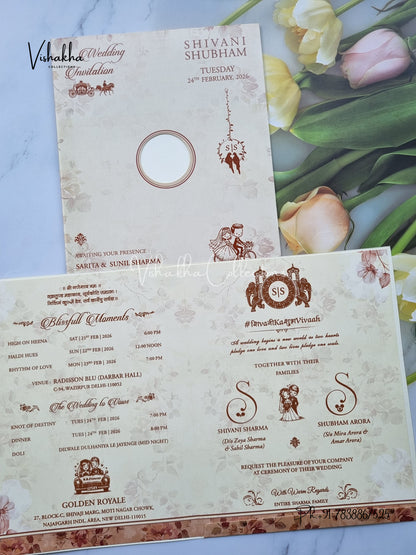 Flower Hindu Muslim Christian Sikh invitation Cards ATS-9261
