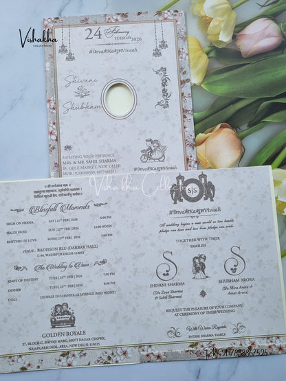 Flower Hindu Muslim Christian Sikh invitation Cards ATS-9262