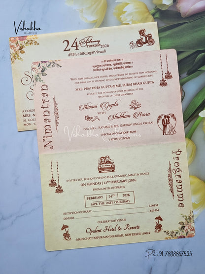 Flower Hindu Muslim Christian Sikh invitation Cards ATS-9277