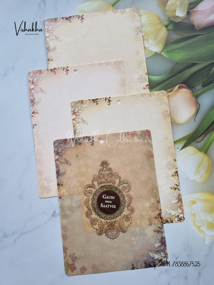 Flower Hindu Muslim Christian Sikh invitation Cards CR-5097