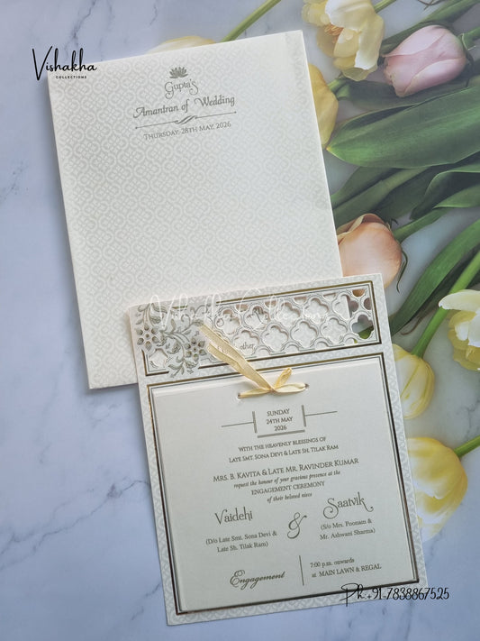 Semi Box Hindu Muslim Christian Sikh invitation Cards CR-547