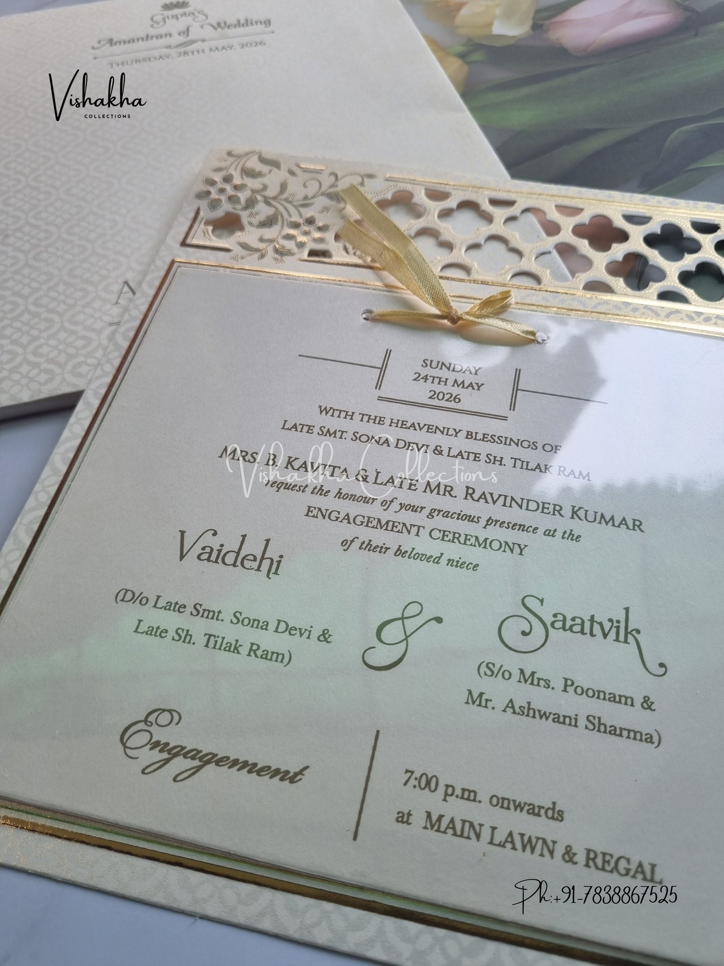 Semi Box Hindu Muslim Christian Sikh invitation Cards CR-547