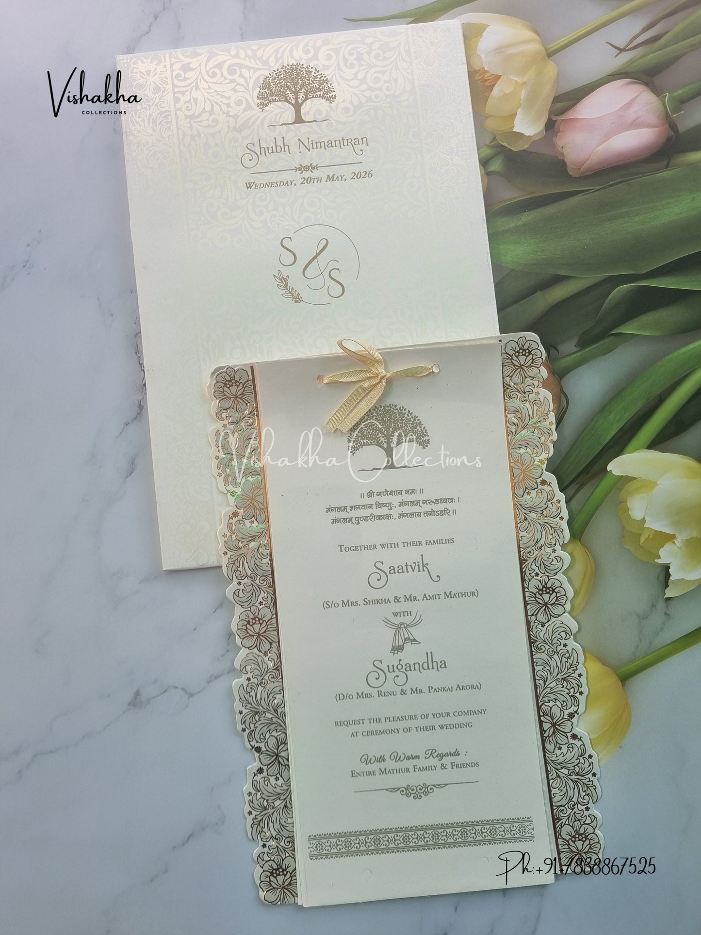 Semi Box Hindu Muslim Christian Sikh invitation Cards CR-550