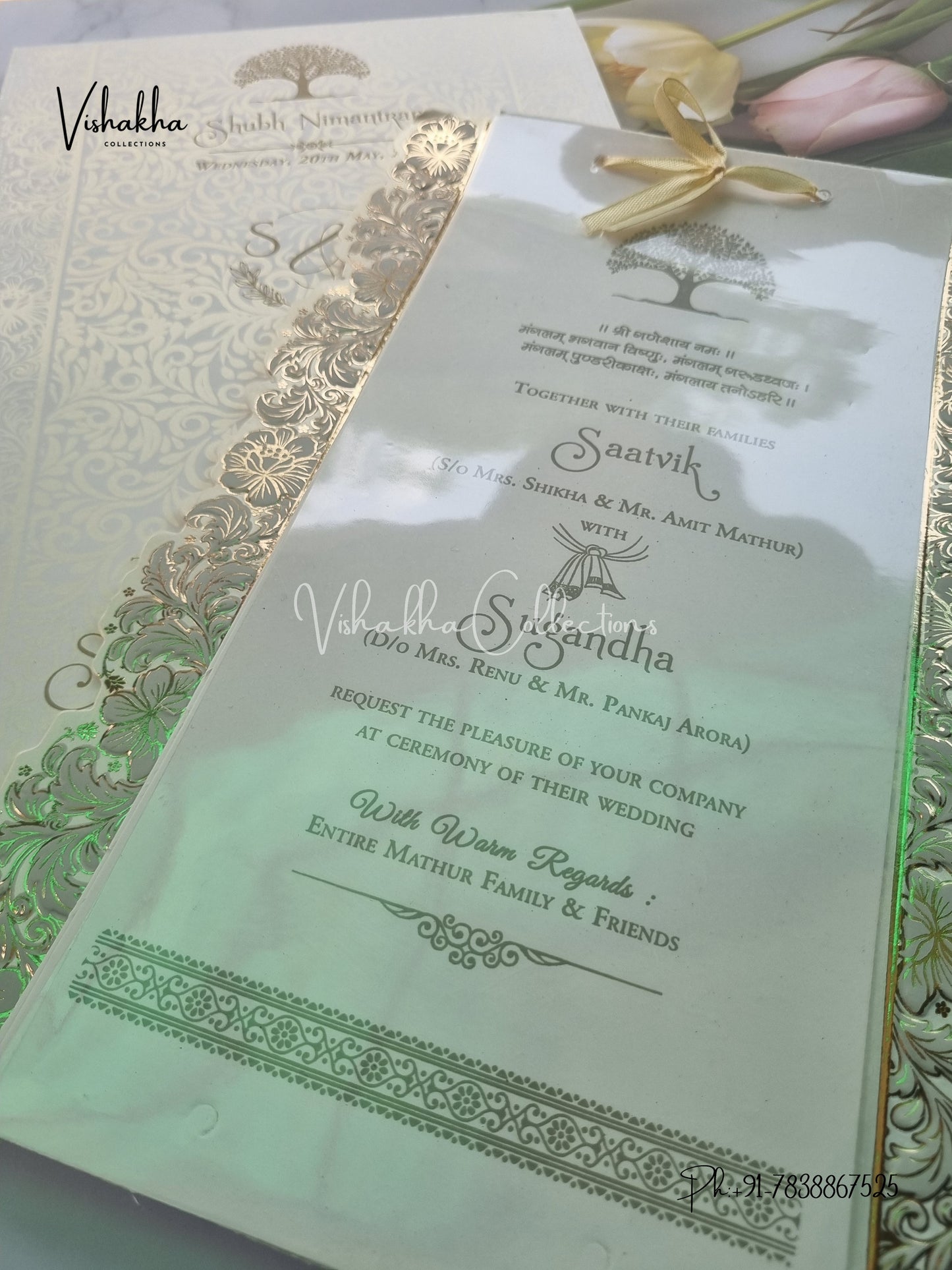 Semi Box Hindu Muslim Christian Sikh invitation Cards CR-550