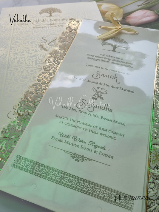 Semi Box Hindu Muslim Christian Sikh invitation Cards CR-550