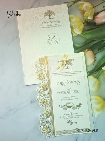 Semi Box Hindu Muslim Christian Sikh invitation Cards CR-551