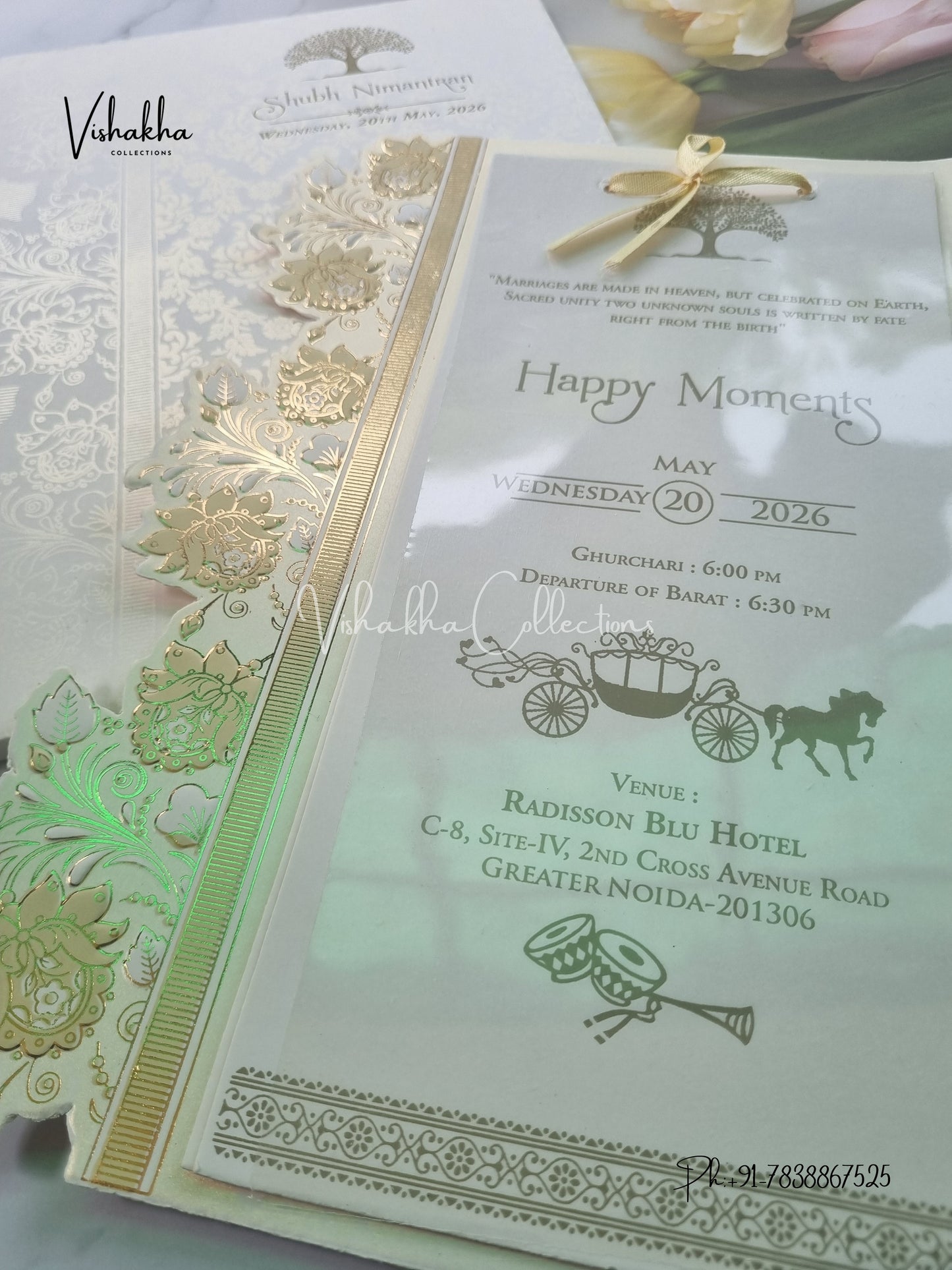 Semi Box Hindu Muslim Christian Sikh invitation Cards CR-551