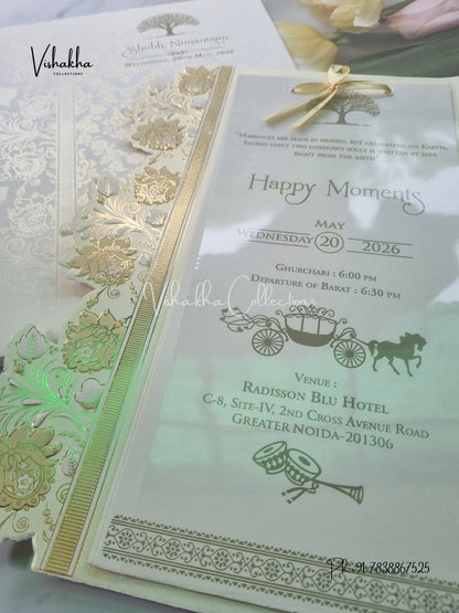 Semi Box Hindu Muslim Christian Sikh invitation Cards CR-551