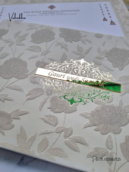 Hindu Muslim Christian Sikh Padded invitation Cards CR-552