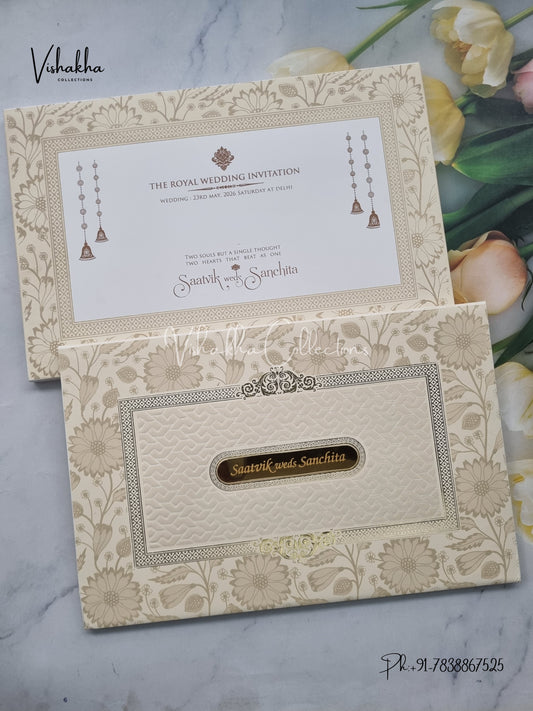 Hindu Muslim Christian Sikh Padded invitation Cards CR-553