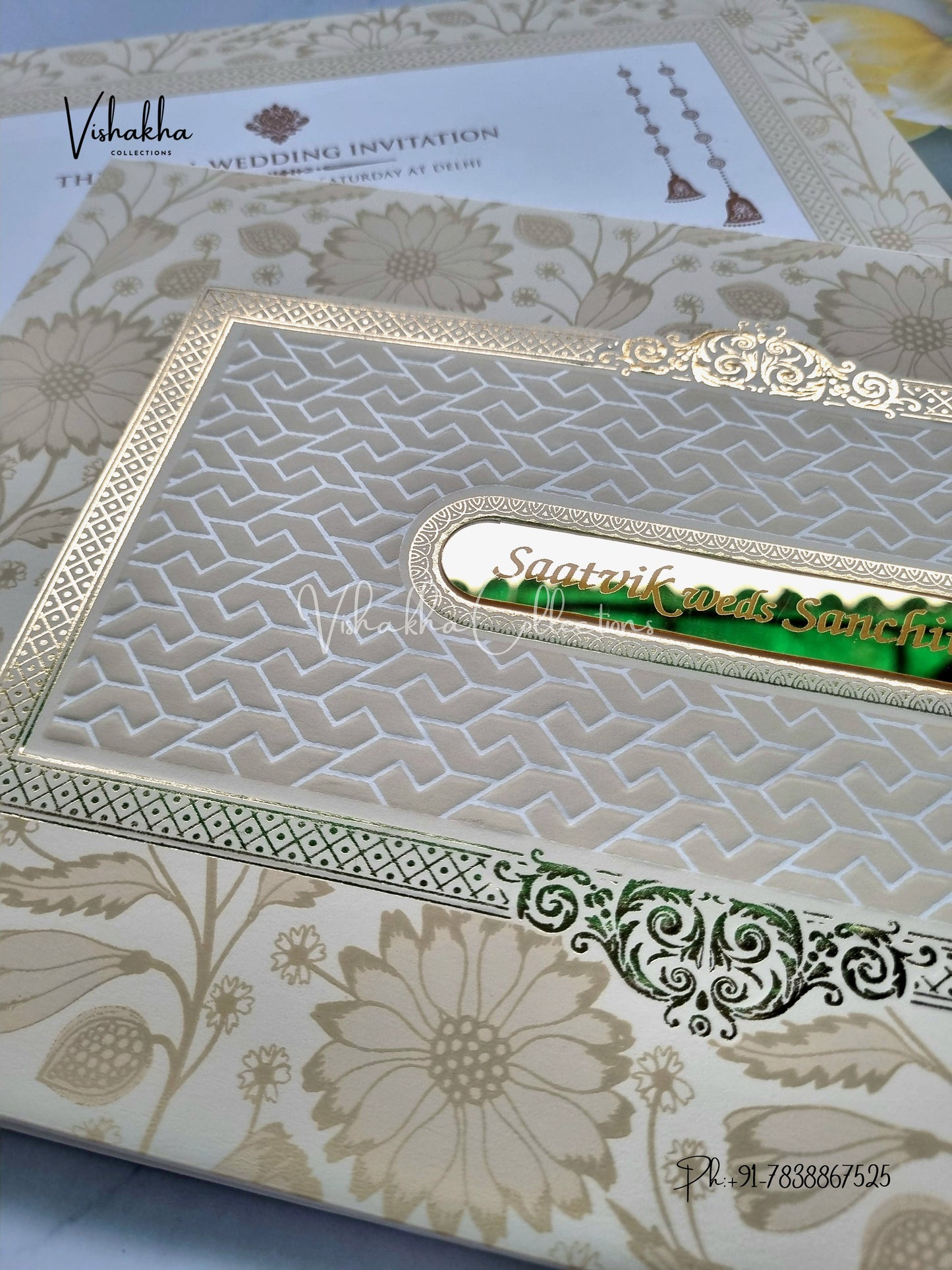 Hindu Muslim Christian Sikh Padded invitation Cards CR-553