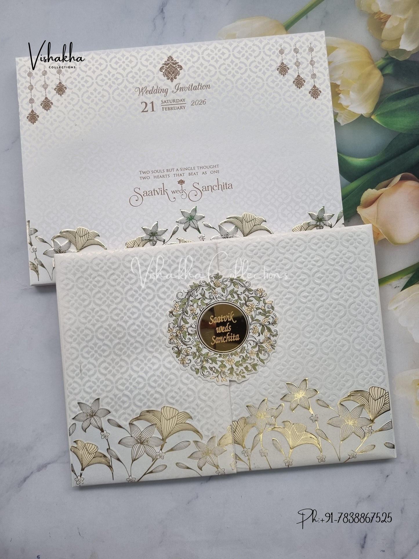 Dulah Dulhan Hindu Muslim Christian Sikh Padded invitation Cards CR-555C
