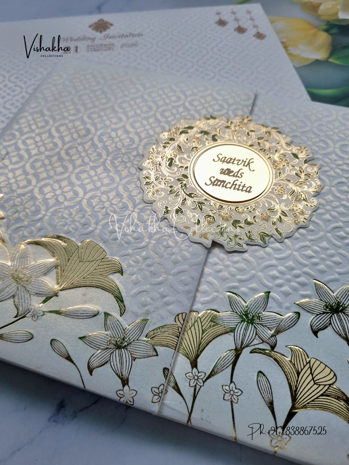 Dulah Dulhan Hindu Muslim Christian Sikh Padded invitation Cards CR-555C