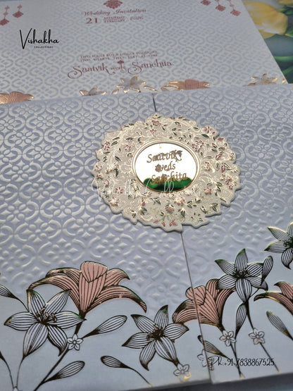 Dulah Dulhan Hindu Muslim Christian Sikh Padded invitation Cards CR-555G