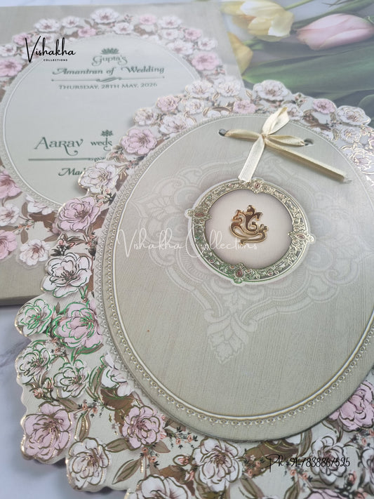 Semi Box Ganesh Ji Hindu Sikh invitation Cards CR-6002