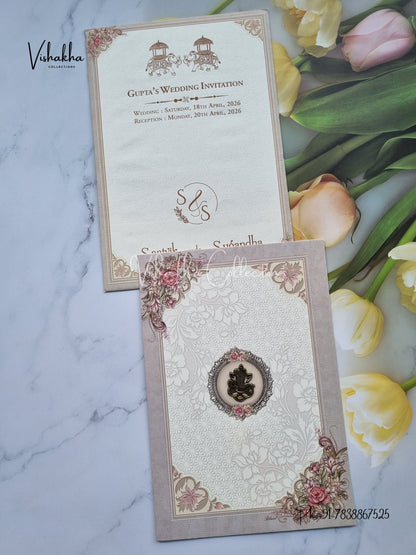 Flower Hindu Muslim Christian Sikh invitation Cards CR-7001