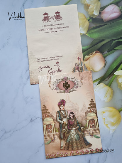 Dulah Dulhan Hindu Sikh invitation Cards CR-7003