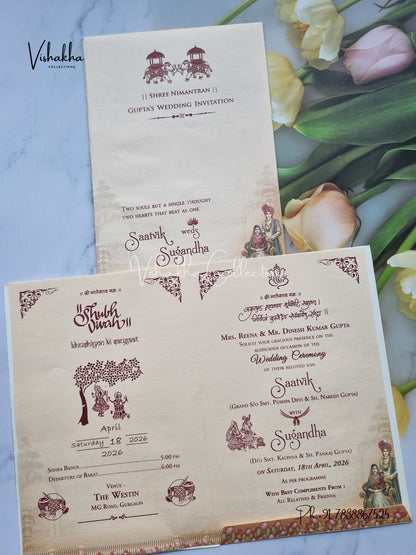 Dulah Dulhan Hindu Sikh invitation Cards CR-7003