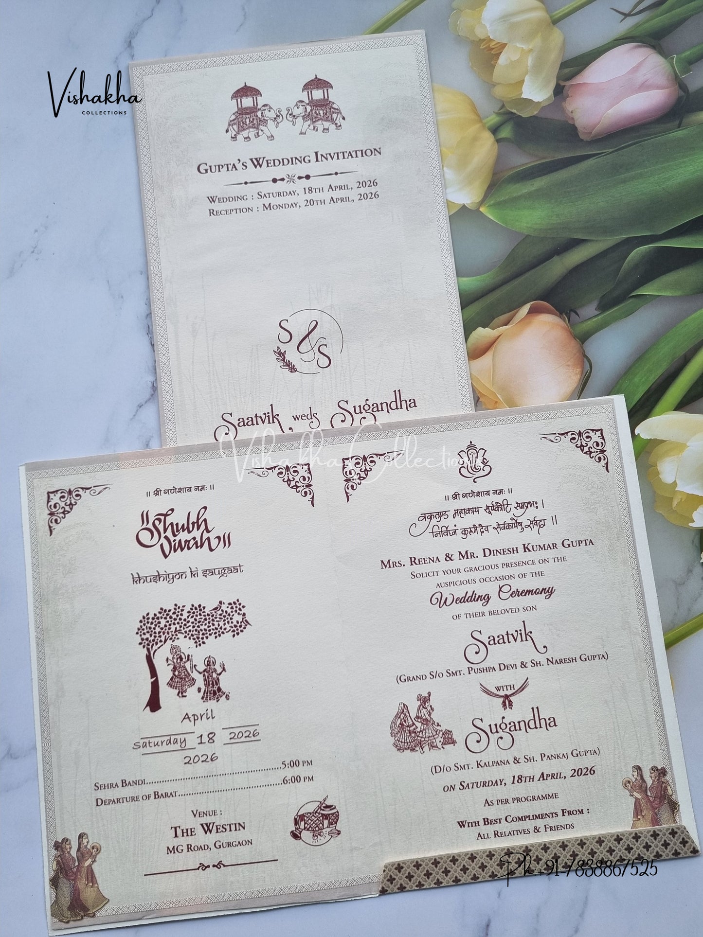 Dulah Dulhan Hindu Sikh invitation Cards CR-7004